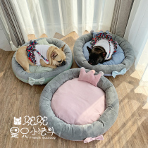 Camel house dog dog kennel Four Seasons universal removable wash pet cat supplies small dog Teddy round nest mat sleeping mat