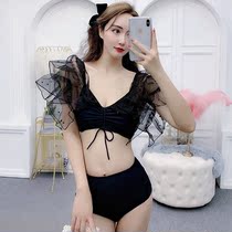 Swimsuit female new sexy Korean ins Net red fairy fan hot spring Conservative split thin belly lace swimsuit