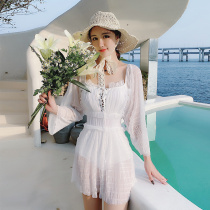 New sexy long sleeve lace backless strap with one-piece high waist Belly Belly slim swimsuit women Spa Resort swimwear