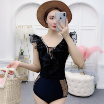 Hot spring swimsuit women sexy gathering cover belly thin new one-piece dress conservative Korean ins style swimsuit
