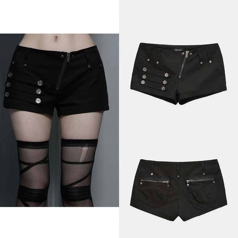 Shen Youna's Same Style Etre Au Sommet Retro Palace-Style Buttoned Napoleon Shorts for Women, Summer Low-Waist Hot Pants