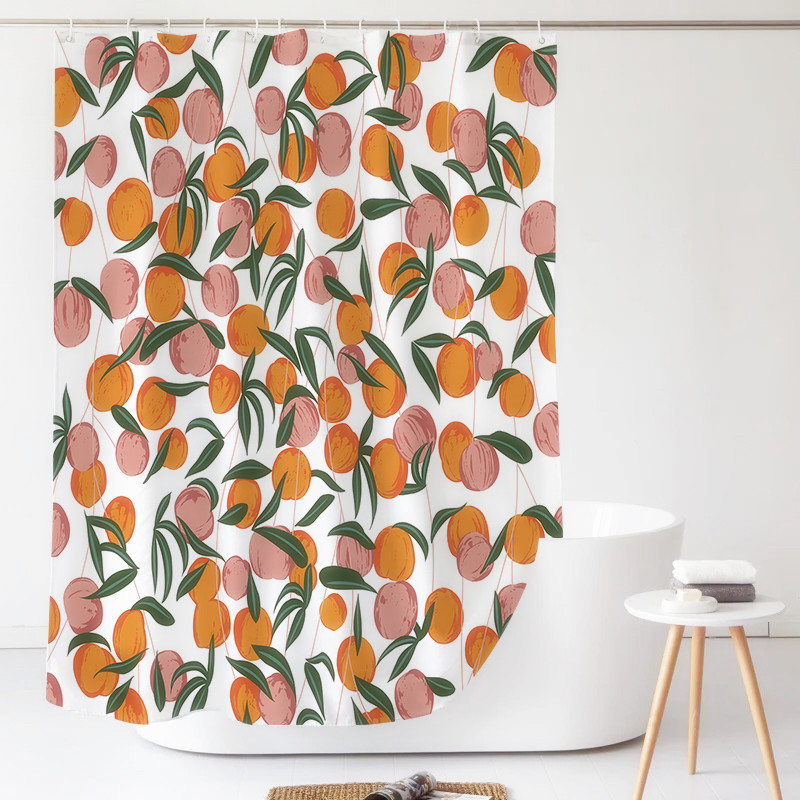 Powder room shower curtain Waterproof cloth set Bathroom door curtain thickened mildew curtain hanging curtain Free hole bath partition window