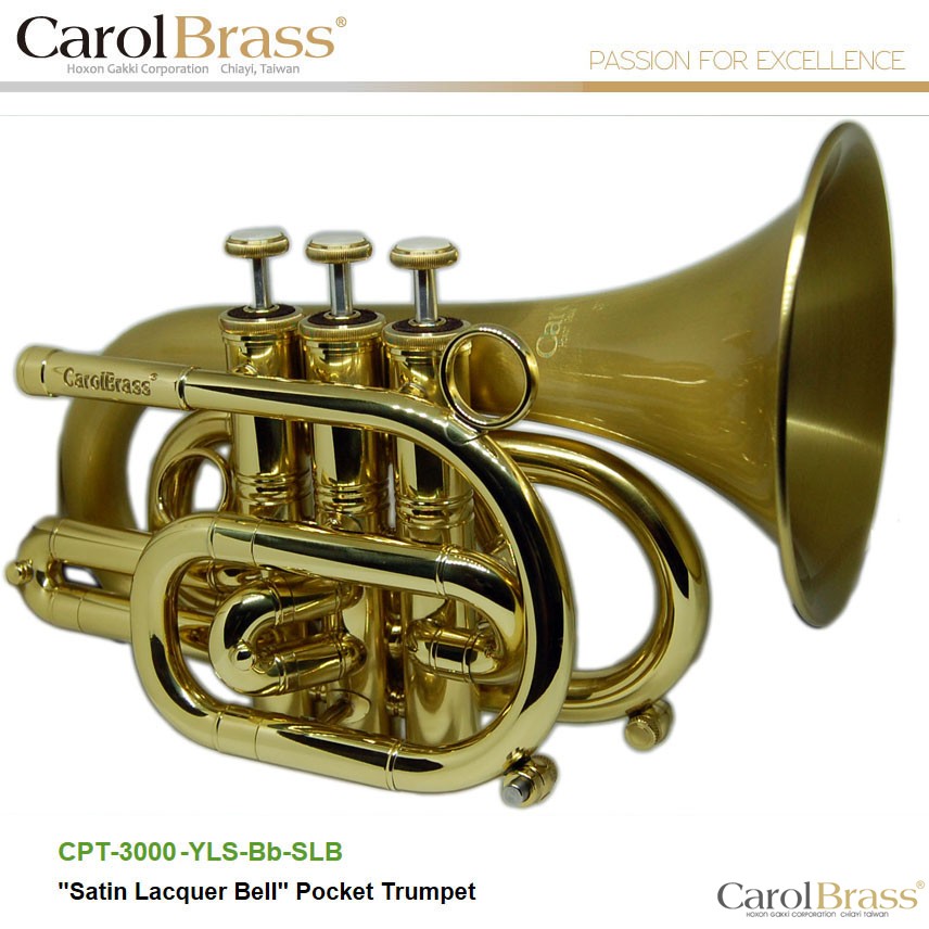 CPT-3000-YLS-Bb-SLB Palm Number Pocket Trumpet small number CarolBrass Carol