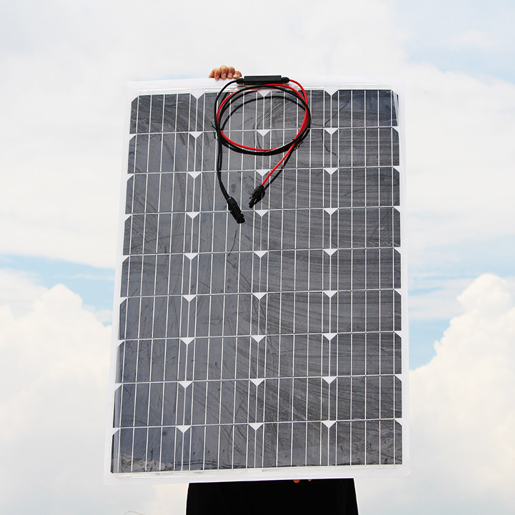Semi-flexible solar panel 18V100W charging 12V battery lithium battery RV car modification