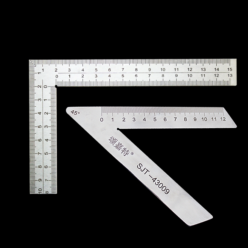 45 45-degree 90 doors and windows angle ruler stainless steel aluminum alloy thickened angle ruler abduction-steel measuring tool steel ruler
