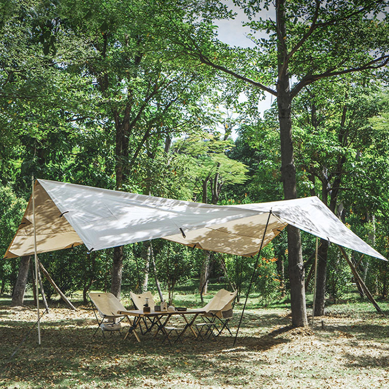 Triple Peak Outdoor Sky Screen Super UV waterproof thickened Oxford Bunge Camping Sky Screen Tent Awning-Taobao