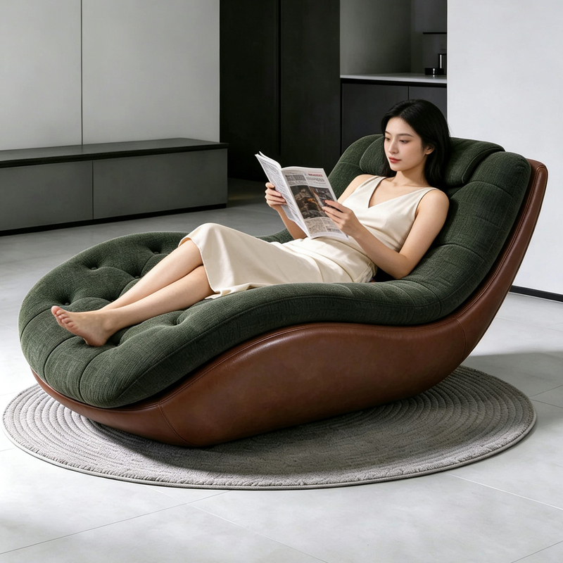 Zero-Gravity Italian-Style Single Lazy Sofa, High-End Chenille Leisure Recliner, Living Room Balcony Hotel Chaise Lounge Zero-Gravity Italian-Style Single Lazy Sofa, High-End Chenille Leisure Recliner, Living Room Balcony Hotel Chaise Lounge
