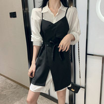 Autumn Season Change season Liandress small Light Ripentry Wind Fried Street Suit Women Autumn Winter Irregular Harnesses Short Skirts Two Sets