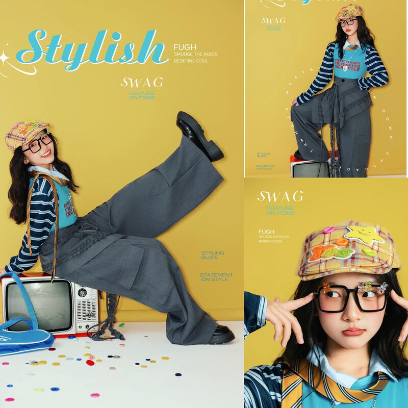 Children's Photography Clothing Studio Photo Shoot Theme Retro Dopamine Style Photo Shoot Clothing for Older Children Boys and Girls Clothes
