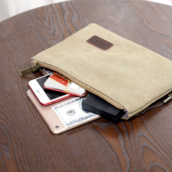 男士手包大容量休闲帆布手拿包男潮牌青年韩版时尚信封包夹包男包