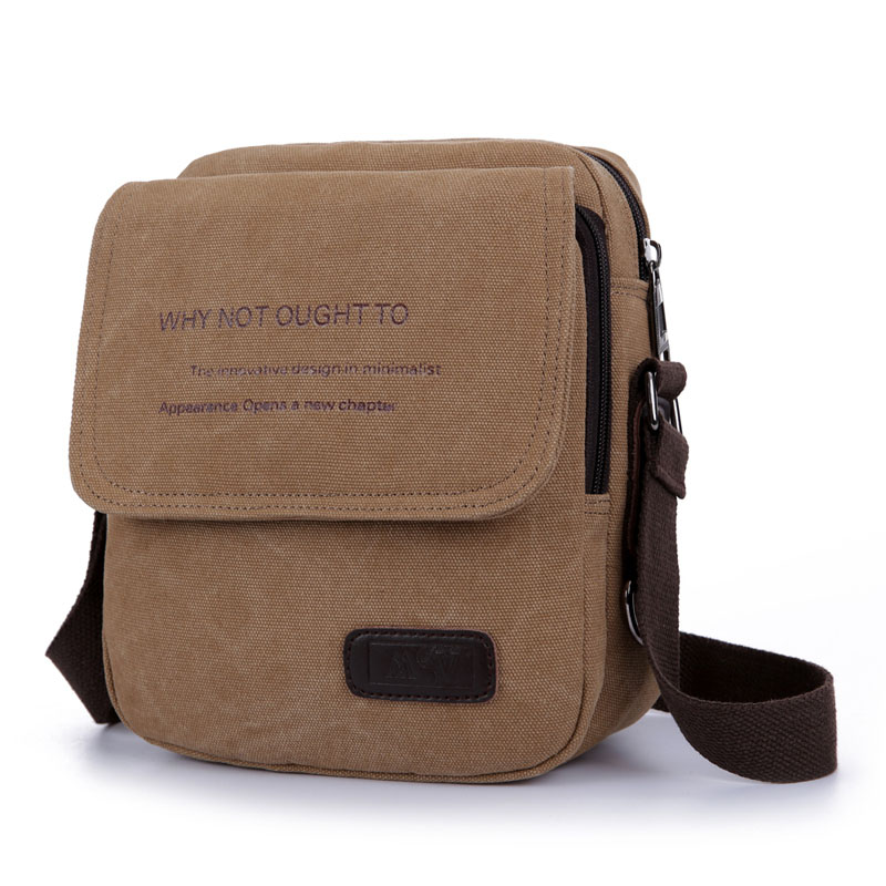 Men's single shoulder canvas leisure travel multi-functional small backpack retro-skewed bag in Han edition of simple men's bag