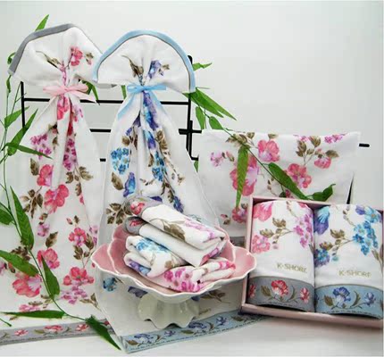 Pure cotton gold number Epic towels towels with satin cut down printed face towels Desert Rose Lovers sk1048