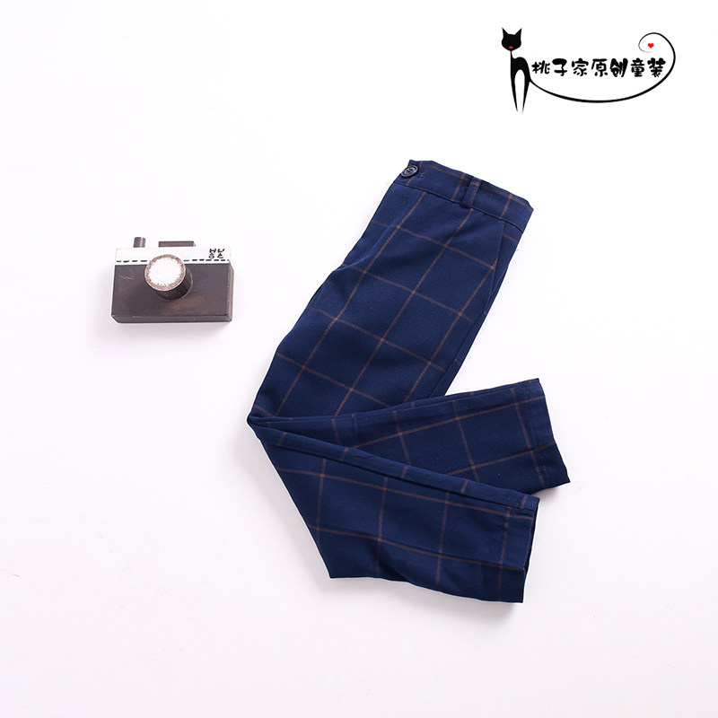 Boys plaid suit pants costumes baby birthday dress pants flower girl children's trousers British performance feet