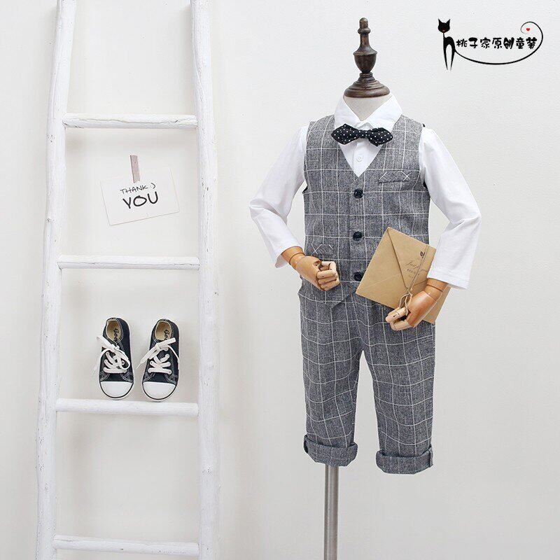 Boys' suit for British Glux Spring and Autumn Children's Suite Birthday Suite Yangtze Baby's Year Dressing Flower Child