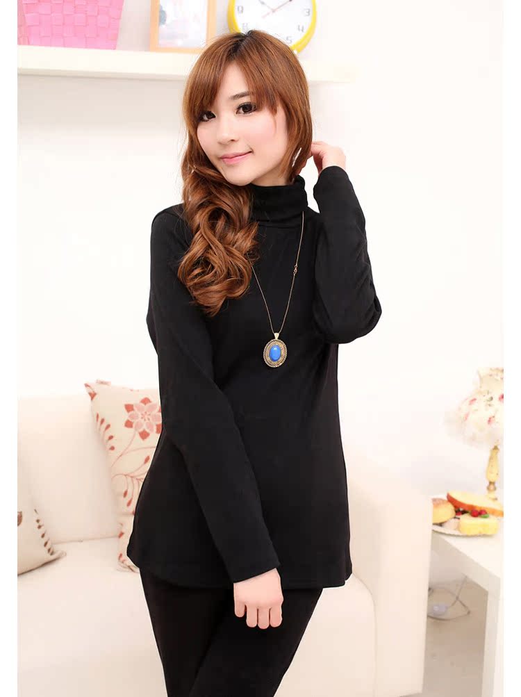 Áo nhung mỏng cho bà bầu chạm đáy áo cao cổ hoang dã dài tay cotton co giãn cao áo rộng size mùa thu và mùa đông bà bầu Ưu đãi đặc biệt 29 shop đồ bầu