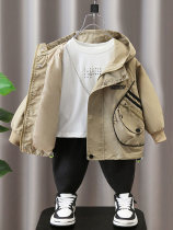 Boy jacket Spring and autumn season Yuppie Handsome Children Clothes Wind Clothes 2024 New Tide Baby Spring Dress Boy Foreign Air Assault