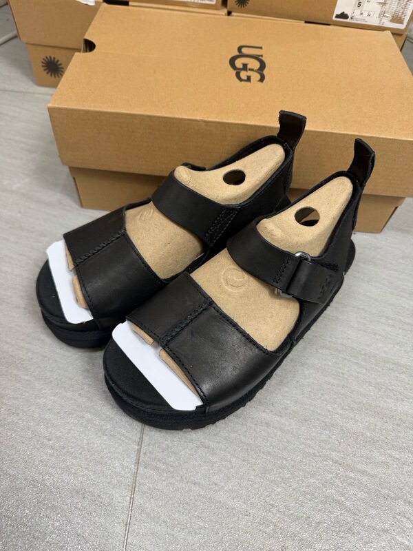 Ugg New Women's Fashionable Solid Color Thick-Soled Casual Sandals with Straps and Velcro Fasteners 1167364 A213 Ugg New Women's Fashionable Solid Color Thick-Soled Casual Sandals with Straps and Velcro Fasteners 1167364 A213