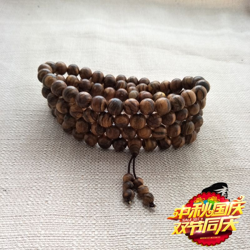 Authentic Vietnamese buds Laozi's old material and sunken fragrant Buddha beads hand in hand to refine 108 18mm hanging beads Handheld beads Baozhen