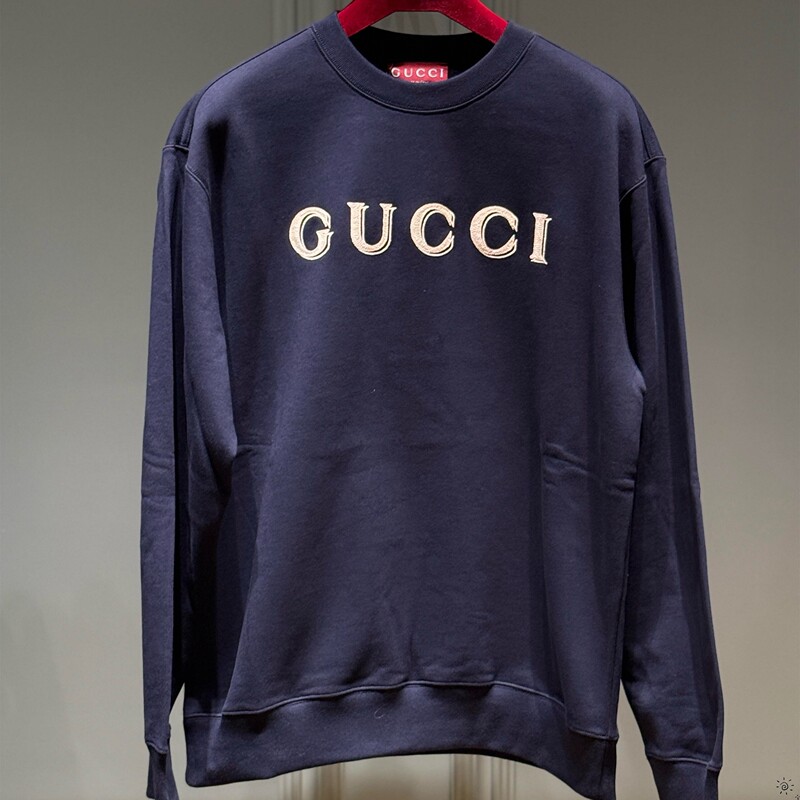 Gucci New Model Classic Sweatshirt with Letter Logo Print on the Chest, Color-Blocking Basic Style, Women's Jacket, Men's Jacket