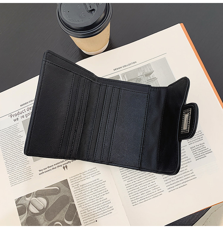 бумажник 钱包女2024新款时尚百搭韩版菱格短款手拿包三折多卡位可爱钱夹潮 29534