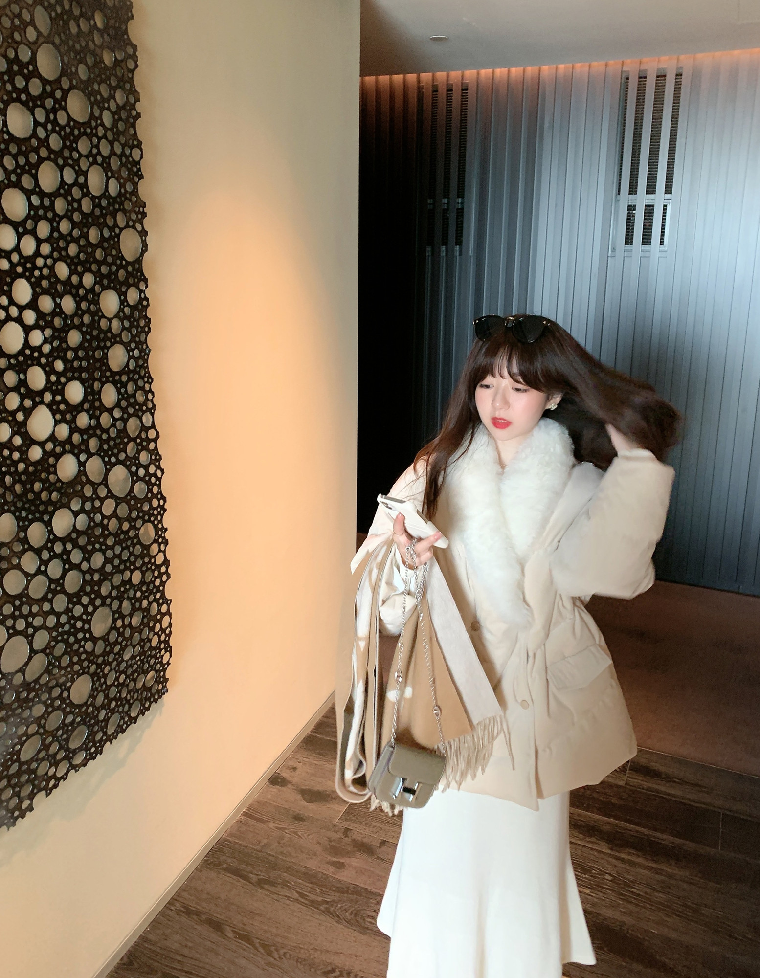 Zhao Baonie Mountain cashmere wool collar suede down jacket for women's short winter new loose thickened bread jacket jacket 