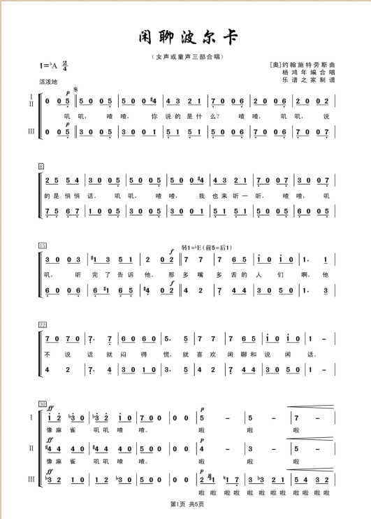 Idle chat Polka female voice or child sound trilogy Chorus Spectral Profile Piano Accompaniment