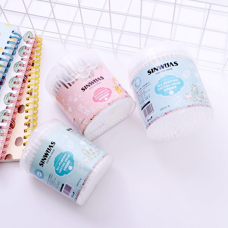 Cotton Stick Double Head Makeup Cotton Stick Pure Cotton Head Bagged Box Clothes Cotton Sterile Disinfection Eye Makeup Cleaning Cotton Stick