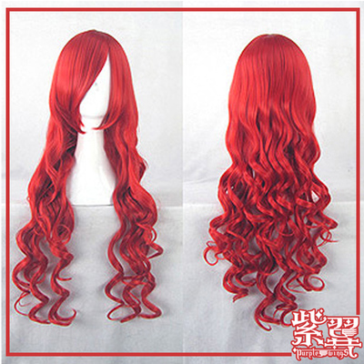 taobao agent Spot Purple COS wigs of Tongzi Beauty Crane/Yangzi 80cm Big Red Cockline Wig High temperature silk