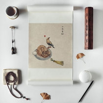 (Miyi) Handwritten hand-painted calligraphy calligraphy painting decorative painting scroll Zen hanging painting a reading pure vertical painting axis authentic