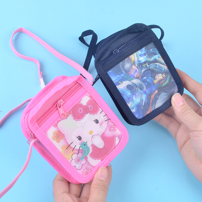 Large Capacity Cutting Sleeve Bus Student Meal Card Korea Student Card Protective Sleeve Small Freshening Zero Wallet With Hanging Rope