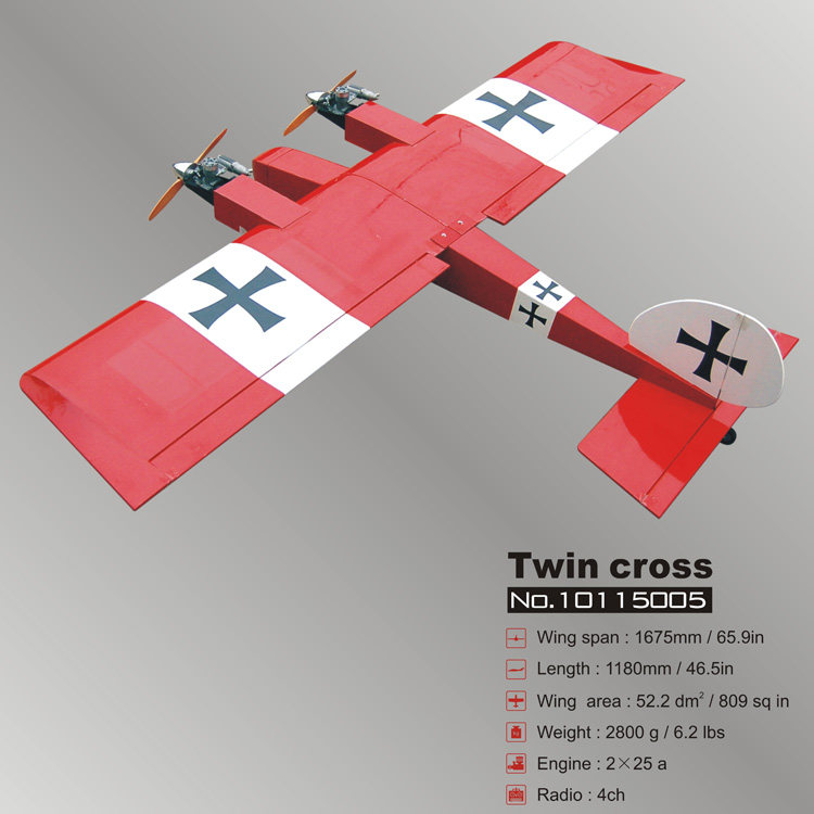 Самолет на дистанционном управление 双发十字军 模型飞机轻木固定翼练习机 油动遥控飞机模型空机揽羽