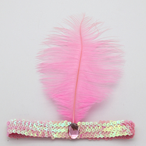 Indian African drum headsets with feather heads with performance prom props headwear ostrich wool head to lead the hoop national wind