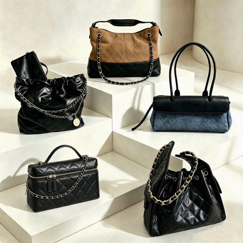 Tower Peak Mixed Design~New Model 22/25 Bag Cowhide Hobo Box Bag 25A Suede Cf Single Shoulder Quilted Crossbody Women's Bag
