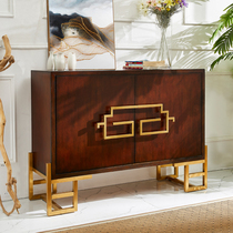 New Chinese style entrance cabinet Solid wood living room antique light luxury storage decoration cabinet American shoe cabinet large capacity dining side cabinet