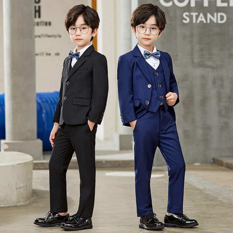 Children's suits 2021 autumn new boys solid color small suits boy flower girl wedding host performance dress