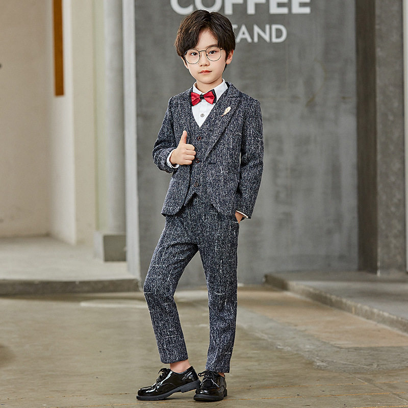 Boys' suits, children's formal wear, baby autumn and winter, handsome Korean version, British style, small flower girl dresses, boys' suits