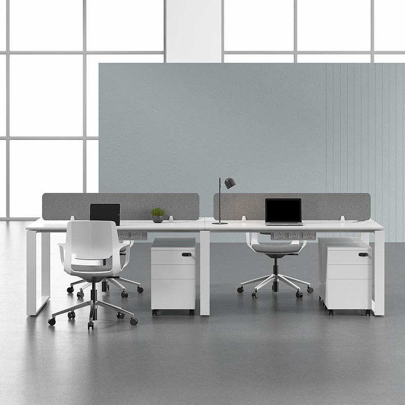 Staff desk minimalist screen Double 4 6 station Booth Company Staff Computer Desk Modern Office Furniture