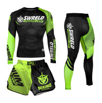 Venom sports fitness tight long sleeve set mens basketball MMA Fighting shorts UFC boxing training anti-wear clothing