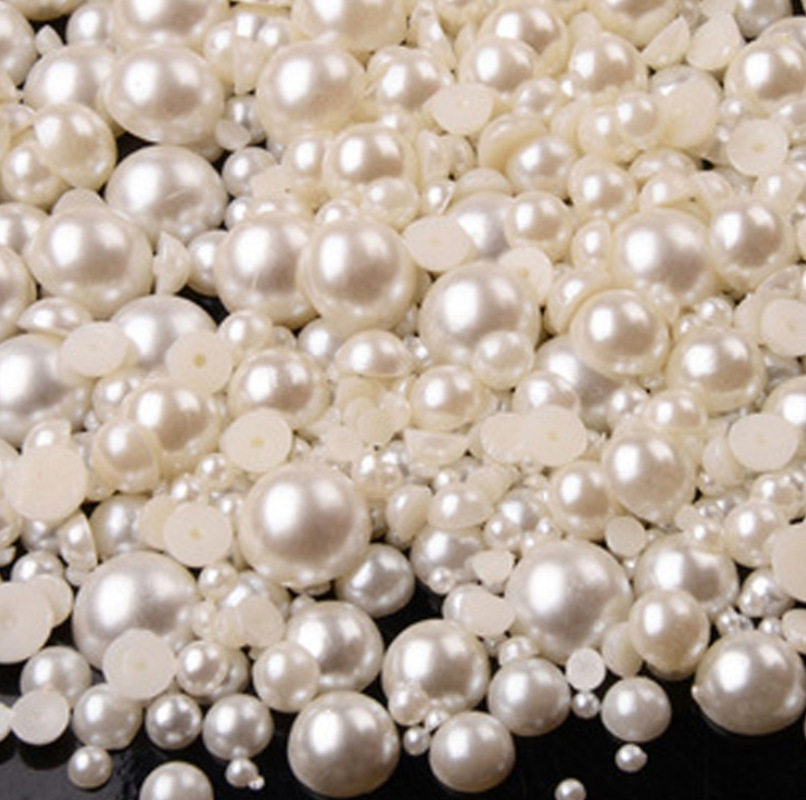 Piggy weaving house semi-circle half-face S imitation pearl Korean headdress accessories handmade DIY material loose beads popularity