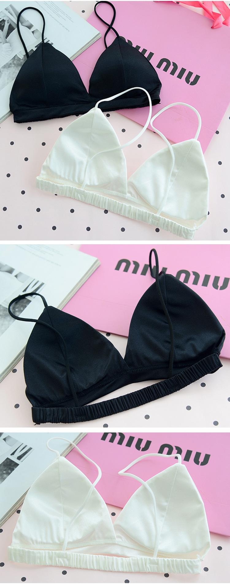 Satin quấn ngực nữ mùa hè sling đáy vest chống ánh sáng làm đẹp lưng ống hàng đầu Châu Âu và Mỹ gợi cảm sâu V Slim mặc áo bra đẹp