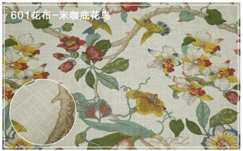 Hoa cổ điển Trung Quốc mới và chim polyester vải lanh vải thô bốn mùa vải bọc ghế sofa xe bọc gối vải - Vải vải tự làm vải chất cotton