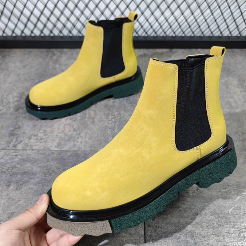 Europe station Martin boot male high cylinder Inlenty wind fixture boot retro 100 lap sleeve One foot pedal short boot