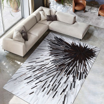 Imported modern simple cowhide stitching carpet Nordic living room sofa Light luxury coffee table mat Bedroom bedside blanket customization