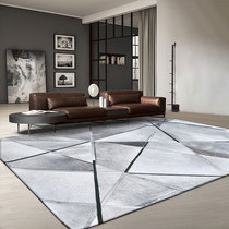Cowhide stitching carpet living room Nordic modern simple light luxury Gray sofa coffee table mat Bedroom bedside carpet customization