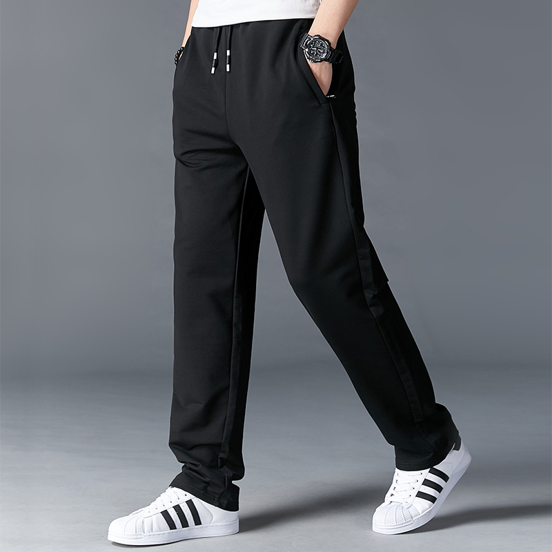 Hong Kong sweatpants men loose straight tube 2021 summer cotton leisure long pants men fat pants tide