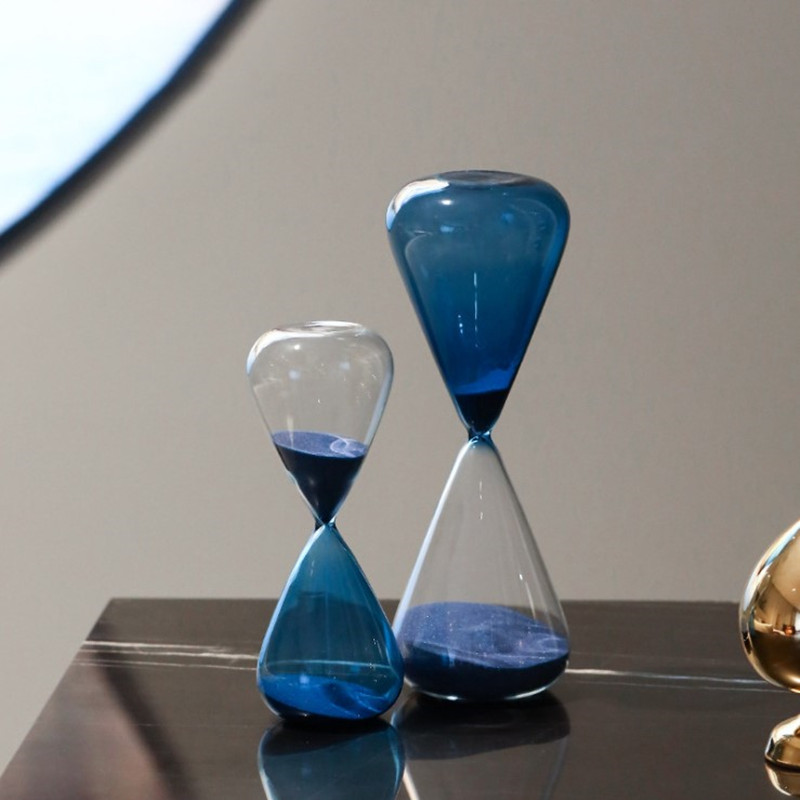 ins transparent blue sand time hourglass creative home decoration porch hourglass timer glass ornament