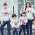 2018 mới cha mẹ-con mùa thu và mùa đông trắng cộng với áo len trùm đầu nhung dày của gia đình ba người đàn ông và phụ nữ kho báu