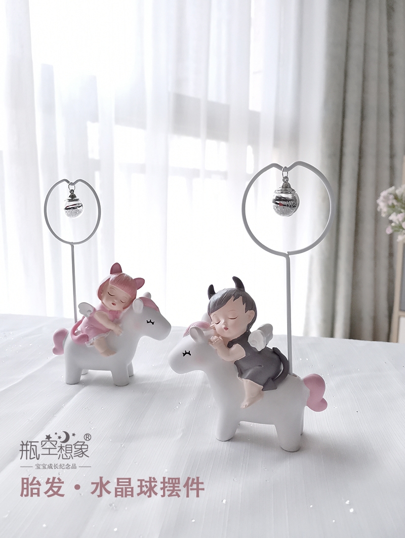 Angel baby fetal hair preservation bottle Pony entrance decoration Newborn fetal hair collection bottle Baby full moon souvenir