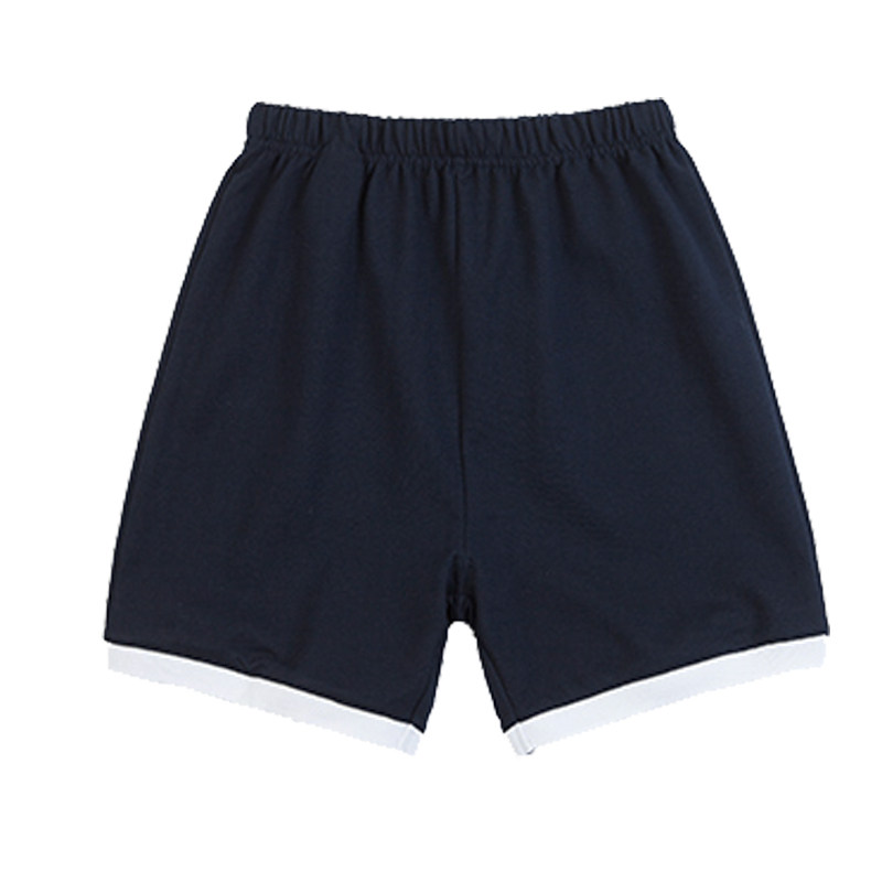 Eaton Gide College Summer Sports Pants Children's Wear Navy Blue College Boys and Girls Knitted Sports Shorts 10Y018