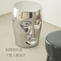 Face stool designer creative ceramic sitting Pier personality doorway shoe stool home living room bench light luxury side